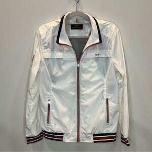 Louis Castel Men’s White Golf Windbreaker Size 100 (M) Red Zipper Detail